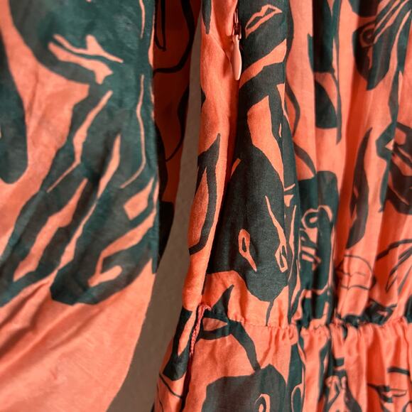 Tanya Taylor Shay Floral Print Mini Dress in Shell Pink/Deep Sea Size XS - Picture 10 of 12